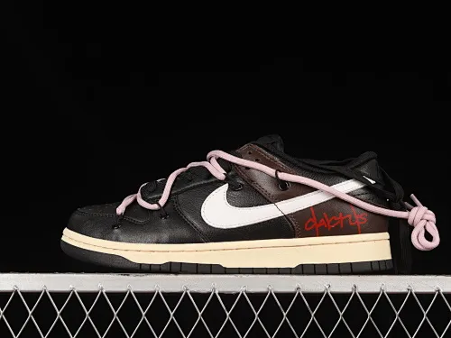 All categories Nk SB Dunk series Nk SB Dunk Low low-top sneakers Nk Dunk Low dip-dyed black customized version of deconstructed strap casual sneakers DJ6188-002